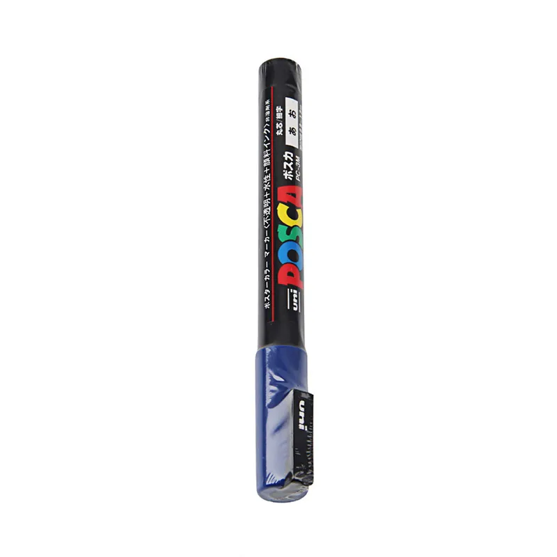 Uni Posca PC-3M 0,9-1,3 мм Краска Маркер ручка граффити на водной основе цветные маркеры перманентные маркер-краски канцелярские принадлежности - Цвет: Blue PC-3M