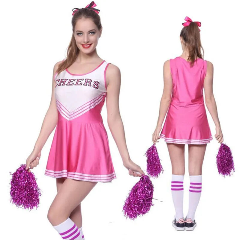 Женский сексуальный костюм для старшей школы Cheerleader униформа девушек нарядное