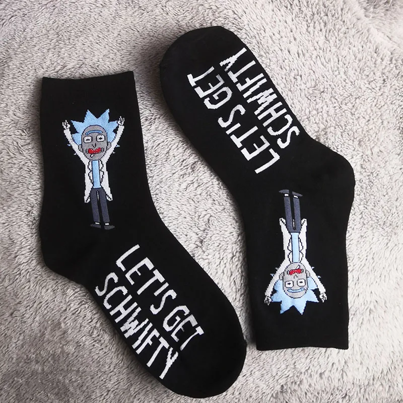 Носки с героями мультфильмов Рик и Морти женские забавные носки с круглым вырезом милые женские носки из хлопка с забавным персонажем подарок 50 пар/лот