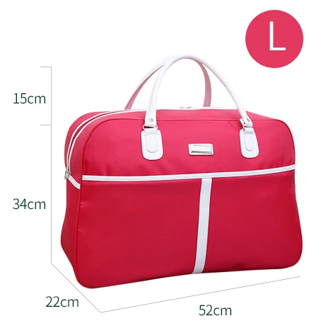 Женские сумки для путешествий из ткани Оксфорд, водонепроницаемые, вместительные, модная сумка, женская сумка для путешествий T734, дорожная сумка для женщин на выходные - Цвет: L   rose red