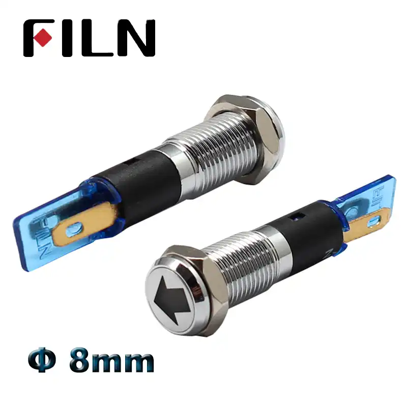 8mm 12v led symbol illuminated indicator light red green blue white