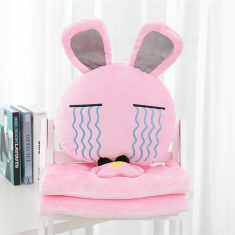 1PC 100X160Cm Creative expression rabbit pillow cushion 3 in 1 blanket