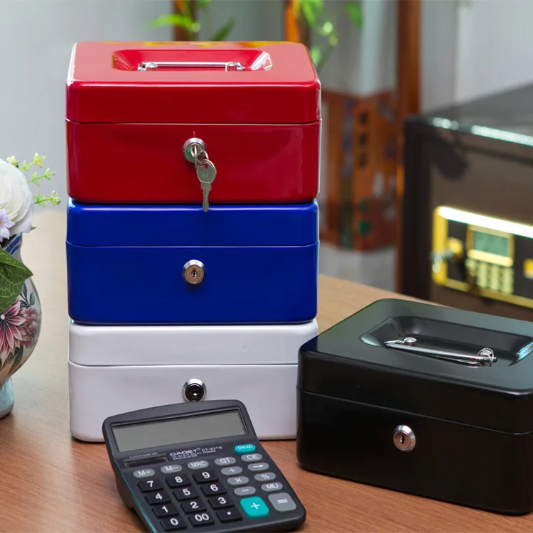 Portable Safe Box Money Jewelry Storage Collection Box For Home School Office With Compartment Tray Lockable Security Box Siz