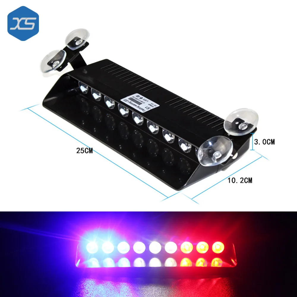 9PCS LAMP LED Auto Strobe Emergency flashers lights for polic strobe