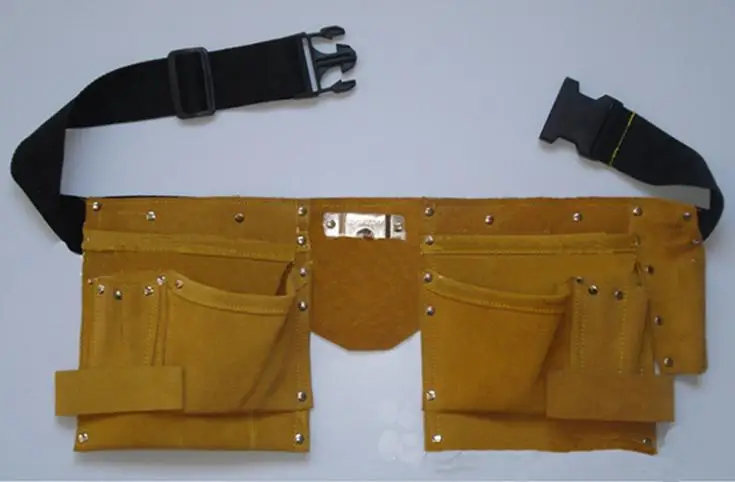 

1PCS New Designer Waist Packs Grip Double Leather Pouch Tool Belt Holder Electrician Construction Carpenter