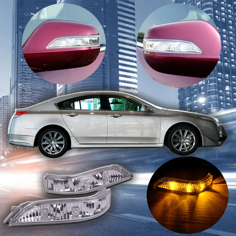 

CAPQX 2PCS Side Rearview Mirror LED Turn Signal Indicator 34350-SJA-G02 For ACCORD 2008- 2010-2013 ACURA RL 2007 2008 2009