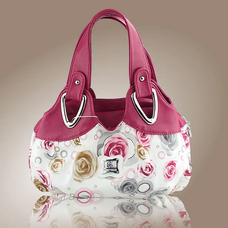 Новые модные цветы для женщин сумка с принтом и сумки высококачественная кожаная дорожная сумка женская сумка Цветочные кожаные модные сумки - Цвет: Style 13