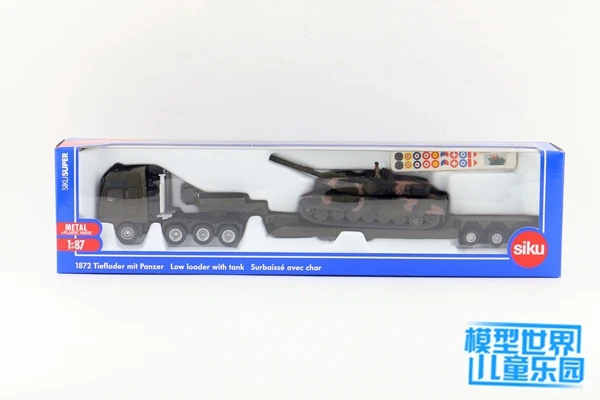 Caminhão com Tanque Presente para Crianças Escala Homem Plataforma Siku 1872 Brinquedo Diecast Metal Modelo Educacional Coleção 1:87 2 1:87 escala homem plataforma caminhão com tanque