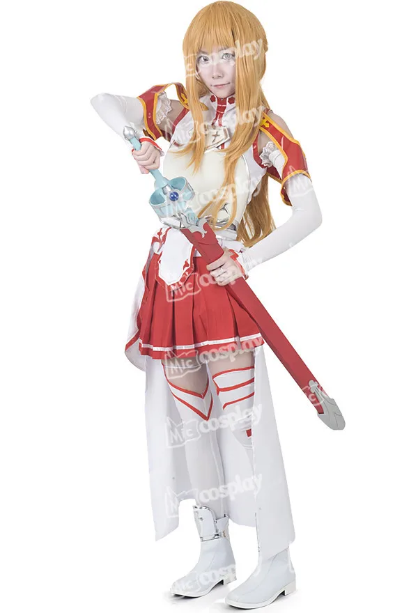 Anime Sword Art Online Asuna Yuuki Cosplay 코스프레 할로윈 파티 드레스 의류