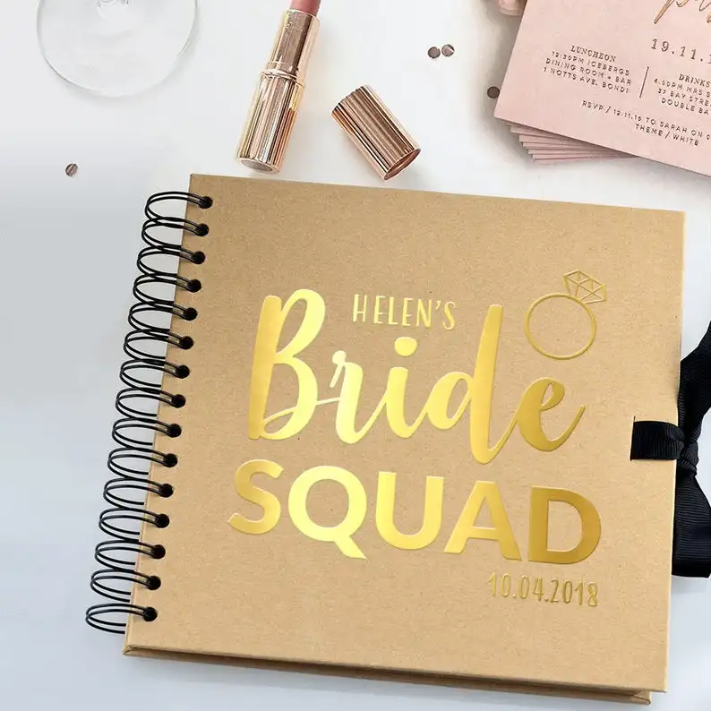 

Personalised rose gold wedding Bride Squad journals / Bride Tribe / Hen Do / bachelorette / Party Scrapbook / Photo Albums