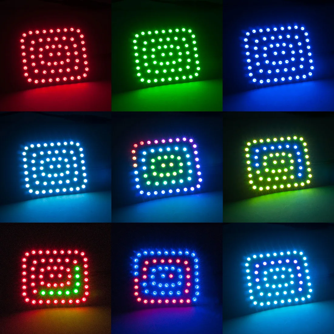 WS2812B RGB светодиодный экран прямоугольной Пиксельной панели 4 прямоугольника 62 светодиодный s SMD5050 цифровой индивидуально адресуемый полный цвет мечты DC5V