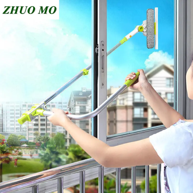 Горячая щетка для мытья окон, телескопический очиститель стекла для дома, чистящая ткань, щетка для пыли, робот для чистки
