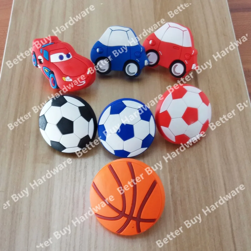 

Children knob Modern Hardware prevent soft silicone cabinet drawer handle football / car style furniture knob kid knob