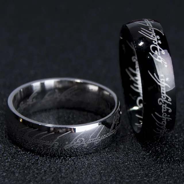 6mm Never Fade Silver & Gold & Black 316l Stainless Steel Ring Tungsten