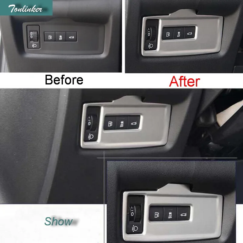 

Tonlinker 1 Pcs Car Styling ABS Matte headlight switch decoration Cover Case Stickers For Citroen C4 2015-16 Sender Accessories