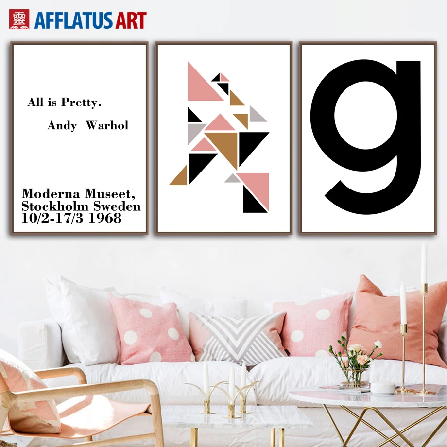 Geometric G Quotes Wall Art Canvas Painting Nordic Posters And Prints Canvas Art Print Wall