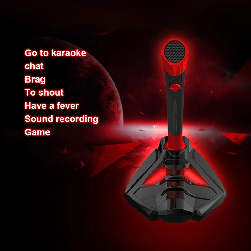 

TENZERO Microphone USB Studio Gaming 360 Omnidirectionnel PC Microphone for Computer Desktop Professional Dual Mic LED Mic
