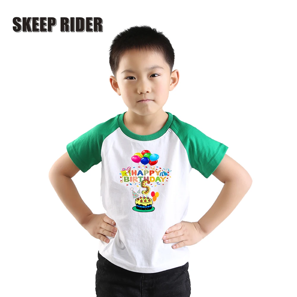 

2T 3T 4T 5T 7T 9T 11T Toddler Boys Shirts With Numbers Letter Print Cotton Green Ragalan Short Sleeve 2nd birthday Boy Kids Tee