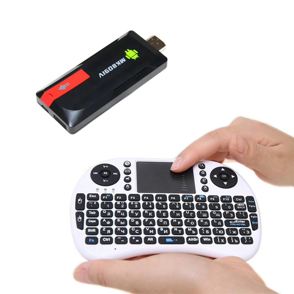 MK809IV TV Stick Quad Core mini pc Media Player Google Android 2 Г/8 Г ТВ бикс + Русский Rii i8 2.4 беспроводная