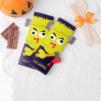 

100pcs Color Halloween creative small greeting card chocolate packaging decorative card