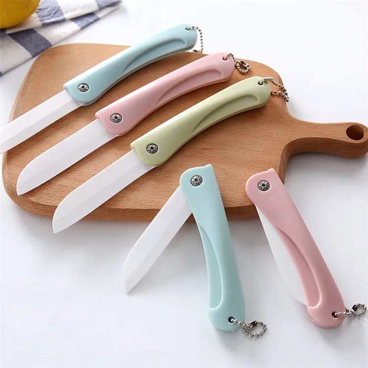 The latest popular ceramics Foldable Pocket Knife Mini Portable Folding Knife Fruit cutter Practical Camping Outdoor Supplies