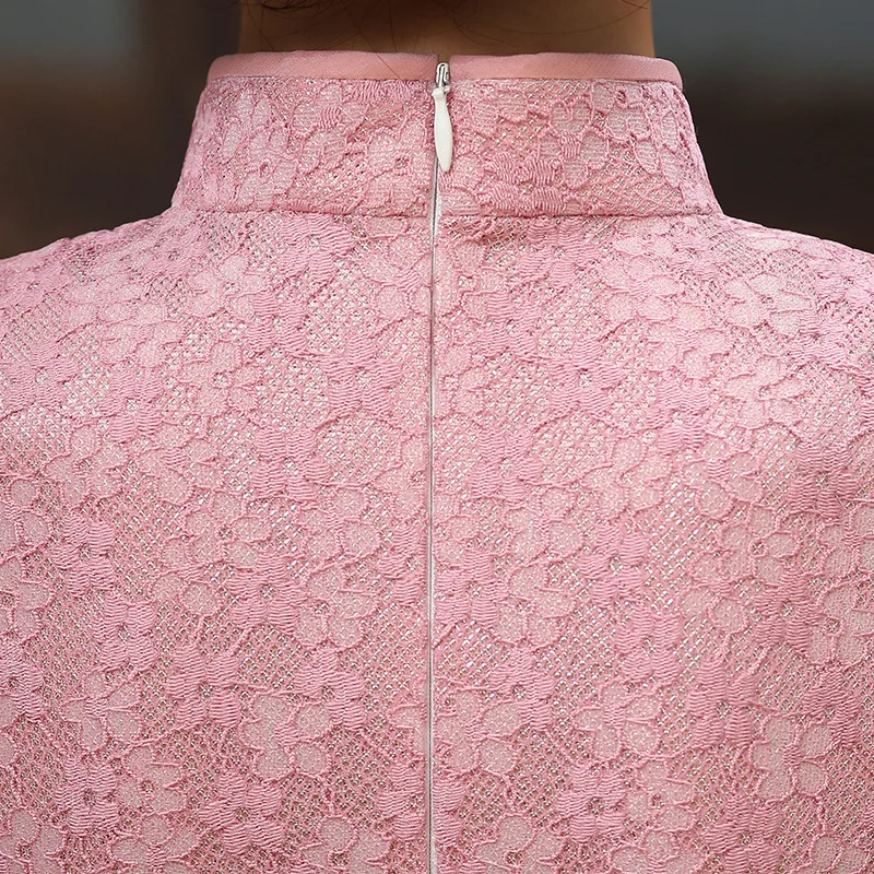 Женское элегантное китайское традиционное платье короткое Ципао с воротником