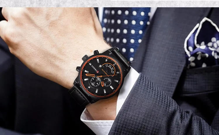 Curren Часы мужские Роскошные брендовые военные кожаные мужские наручные часы водонепроницаемые Роскошные часы мужские Relogio Masculino