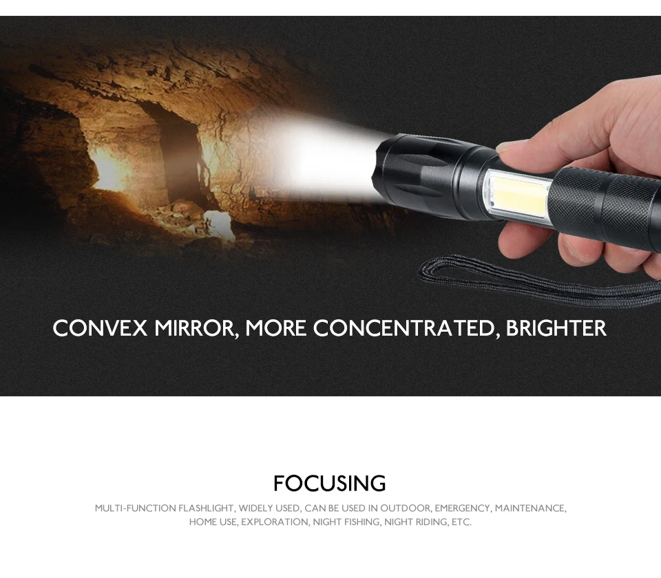 T6 3800LM Zoomable LED Flashlight Waterproof Hunting Lanterna  (6)