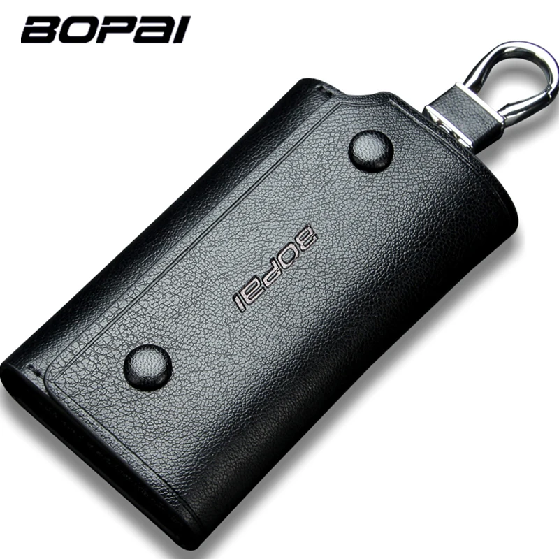 Real Cowhide Leather Key Holder Genuine Leather Mens Pocket Card Case