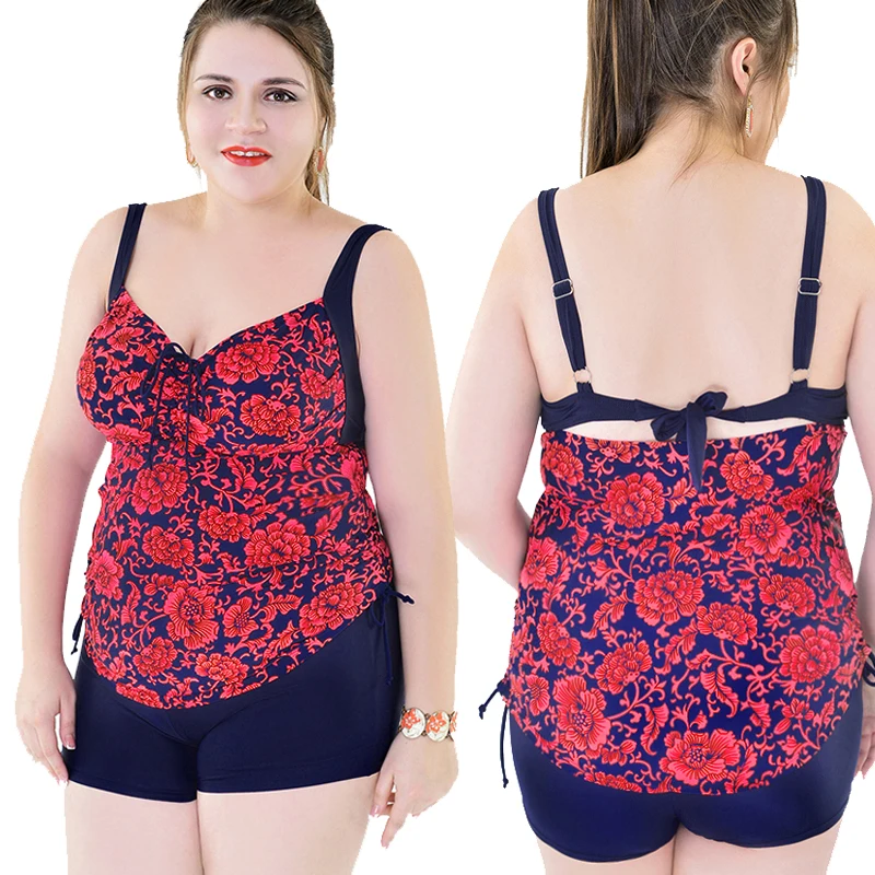 2017 Tankini Swimwear Women Plus Size Swimsuit Two Piece Swim Suits