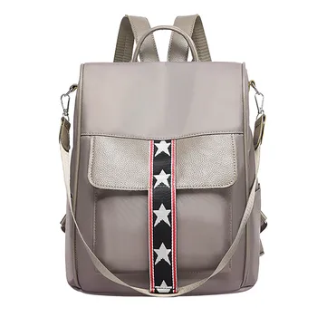 

Oxford Cloth Women's Backpack Ladies Fashion Solid Color Backpack Zipper Schoolbag Casual Travel Student High-capacity Bags
