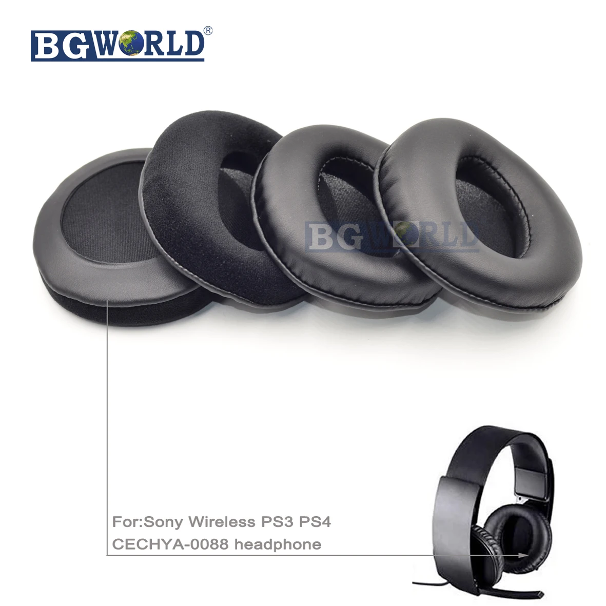 

BGWORLD cushion earpad earmuff cover Ear pads foam for Sony Wireless PS3 PS4 Headsets spong CECHYA-0088 headset parts