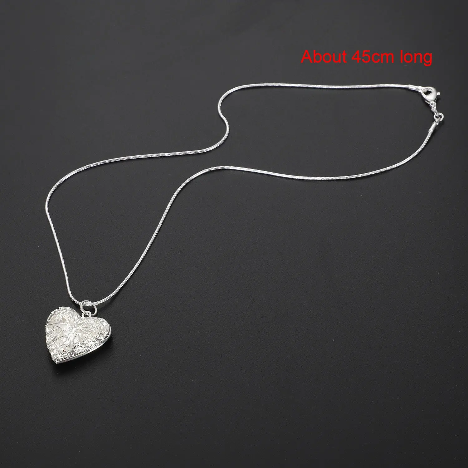 

Fashion Woman Heart Hollow Necklace Pendant Photo Holder Necklace Jewelry