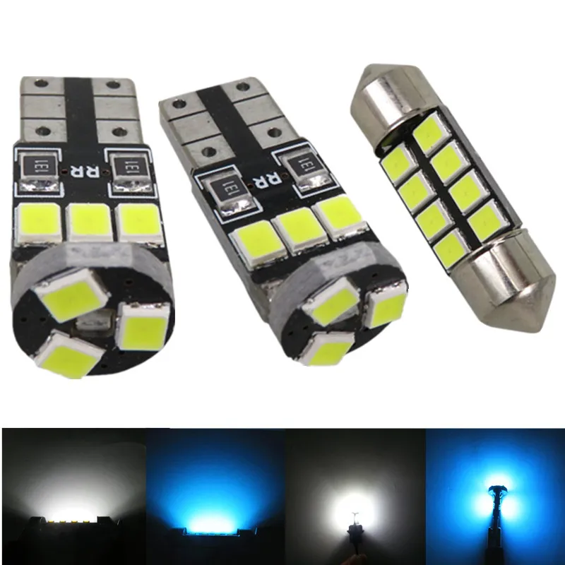 7 шт. чистый белый лед Синяя лампа 2835 SMD Светодиодная для освещения салона