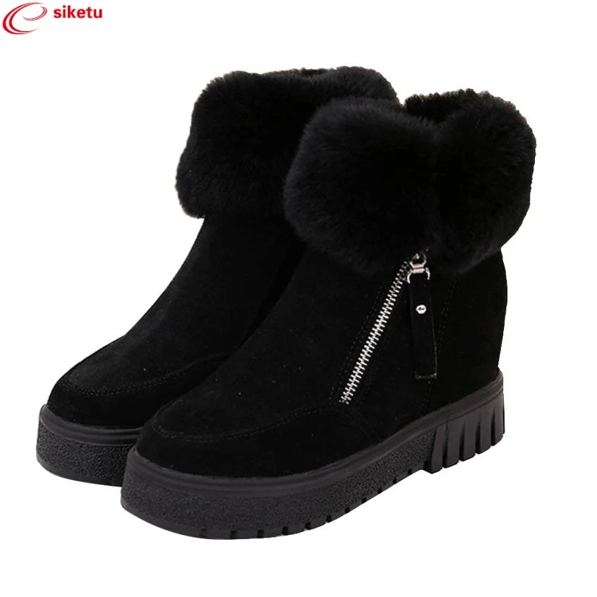 Charming Nice siketu Women Fashion Ankle Boots Flats Casual Shoes Warm Suede Shoes Best Gift Drop Shipping Y45 charming nice siketu best gift baby flats tassel soft sole cow leather shoes infant boy girl flats toddler moccasin y30
