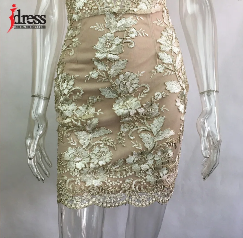 IDress New Arrival Chic Embroidery Celebrity Bodycon Strap Sundress 2017 Sexy Sleeveless Halter Hollow Lace Club HL Dress Party (6)