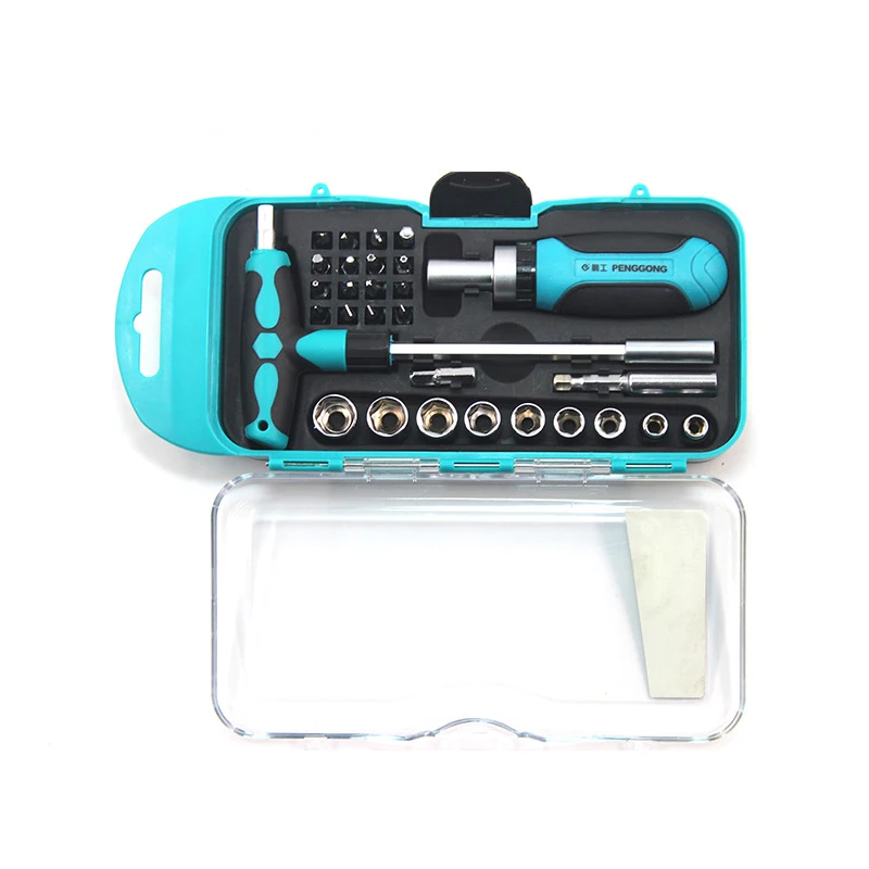 29 In 1 Screwdriver Set  Mini Portable Torque Ratchet Socket Hexagon Wrench Sleeve Ratchet Spanner Hand Tool 