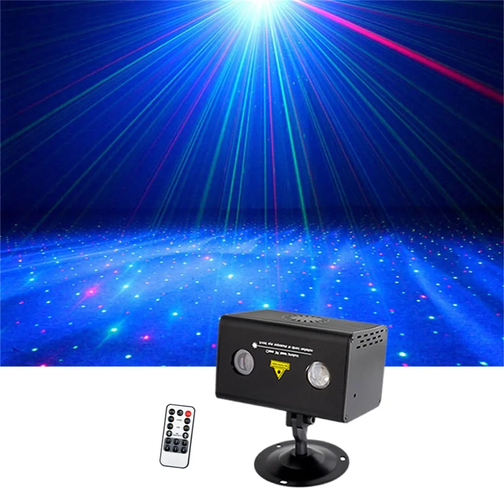 

Sharelife Mini Red Green Hypnotic Aurora DJ Remote Control Laser Light Mixed RGB LED Home Gig Party Show Stage Lighting LL-100RG