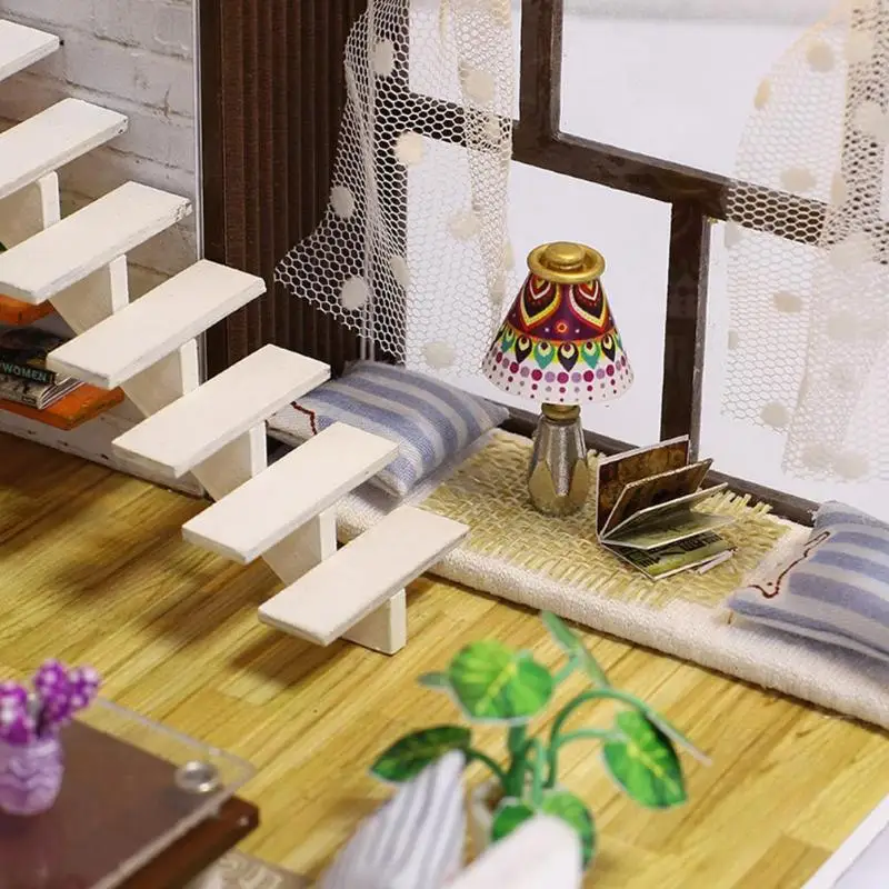 Сборная модель здания игрушка кукольный дом деревянный миниатюрный DIY кукольный домик мебель комплект ручной работы подарки на день рождения свадебные декорации