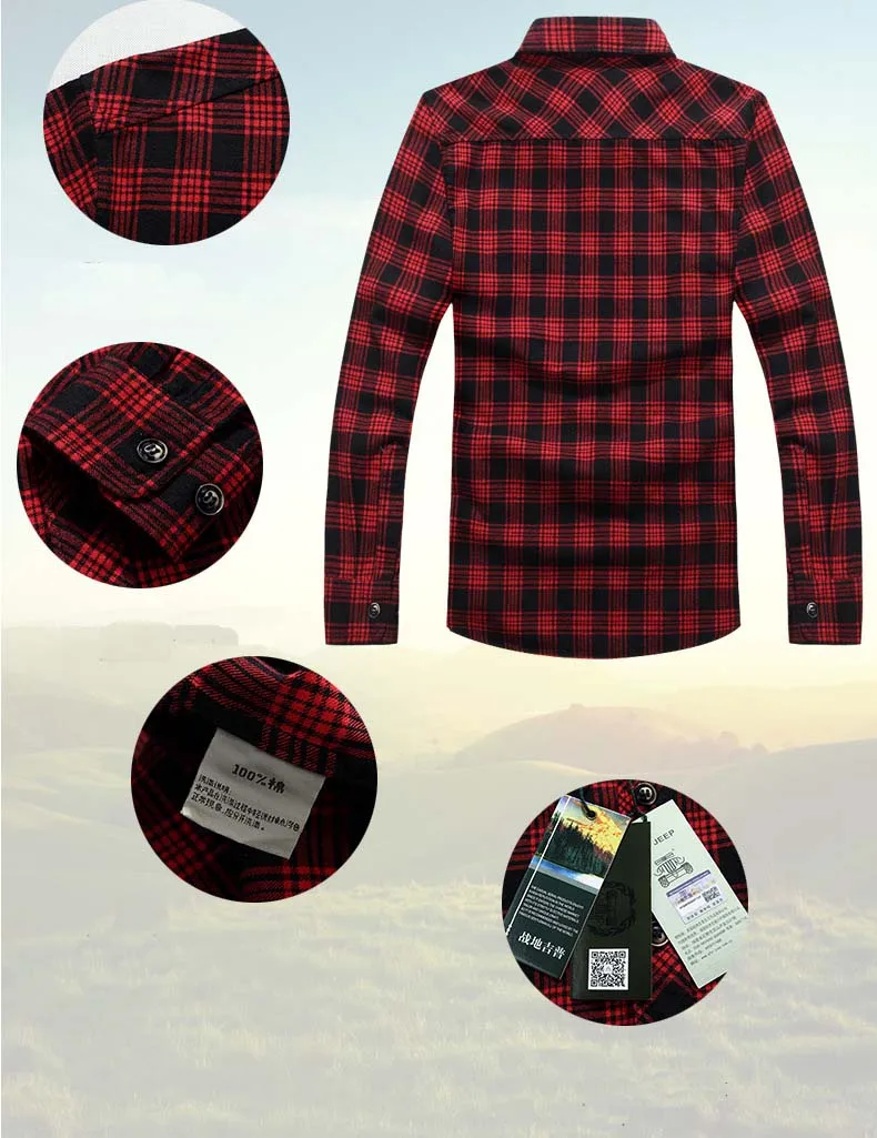 Осень-зима Новая мода Для мужчин рубашка Повседневное свободные Классическая клетчатая рубашка хлопка с длинным рукавом Мужской Блузка