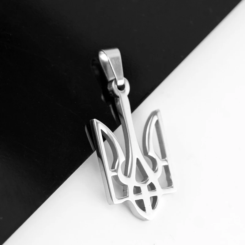 Trident of Ukraine Pendants Coat of Arms Charms Both Sides Mirror Polish Stainless Steel Wholesale 50pcs Fashion Jewelry