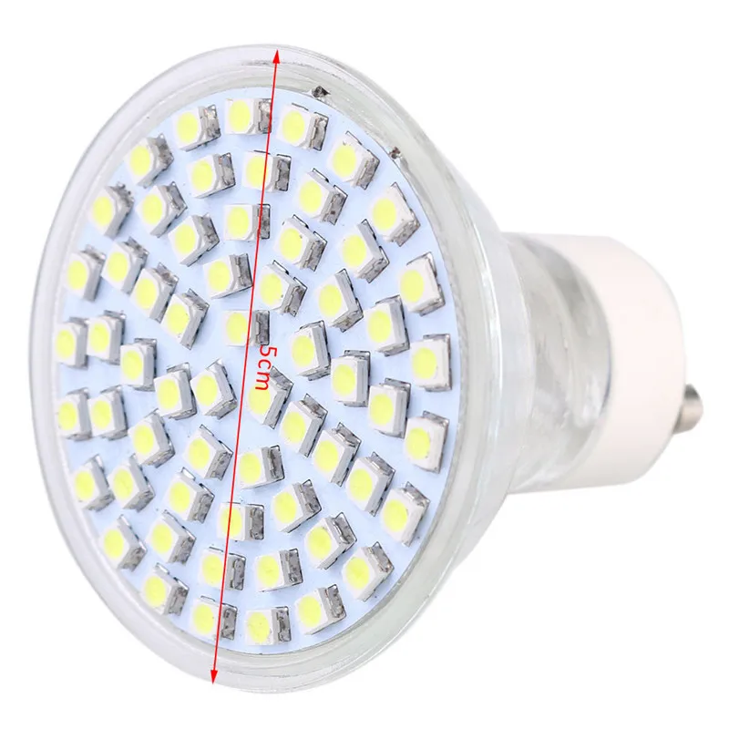 Лампада MR16 60SMD 220В 12В 7Вт GU5.3 Светодиодная лампа Теплый Белый Свет 3000 к GU10 широкий