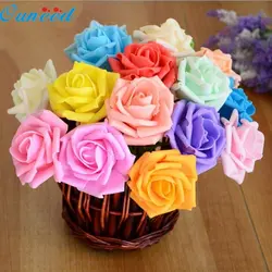 Ouneed счастливый дом 50 шт. разноцветная Пена Розы Искусственные цветы Свадебный букет невесты партия DIY