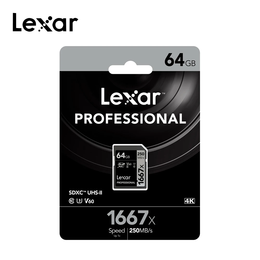 Lexar 1667X V60 карты памяти 64 Гб 250 МБ/с. флэш-память sd карты s 128 ГБ UHS-II U3 micro sd карты 256 ГБ SDXC Для 3D 4K HD видео