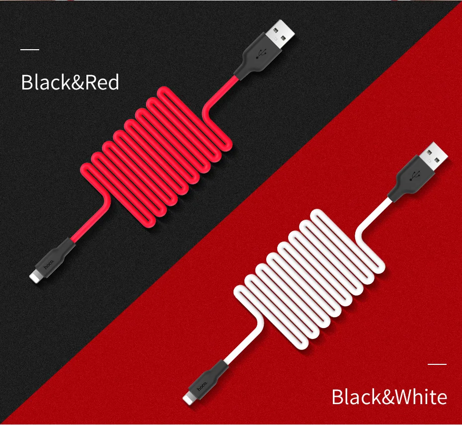 HOCO мобильный телефон USB зарядный кабель для передачи данных USB к Lightning/Micro USB/type C экологически чистый силикон для iPhone Xiaomi samsung