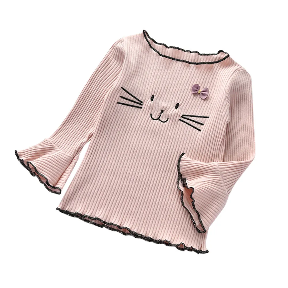 

MUQGEW Baby Winter Infant Baby Kids Boys Girls T-shirts Cartoon Cat Tops Undershirt Outfits Clothes Girls Boys Clothes