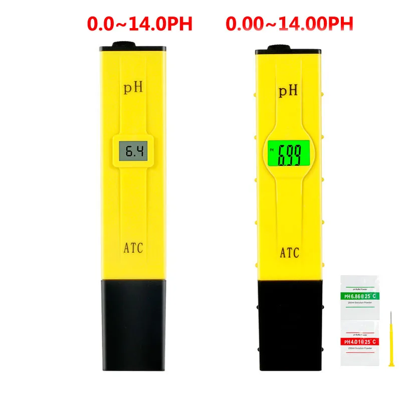 

New Protable LCD Digital PH Meter Pen Type Tester Aquarium Pool Water Laboratory Soil Food Monitor 0.0-14.0PH/0.00-14.00PH ATC