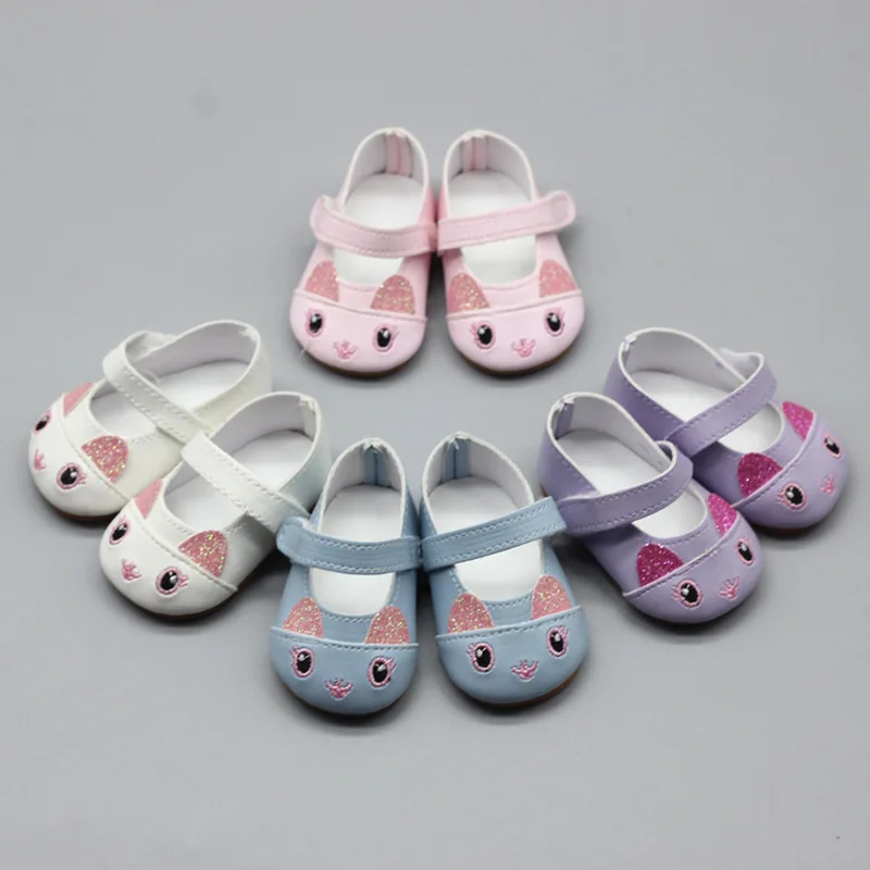 1Pair Cute 43cm baby Doll Baby Doll shoes 18 inch fit for girls doll