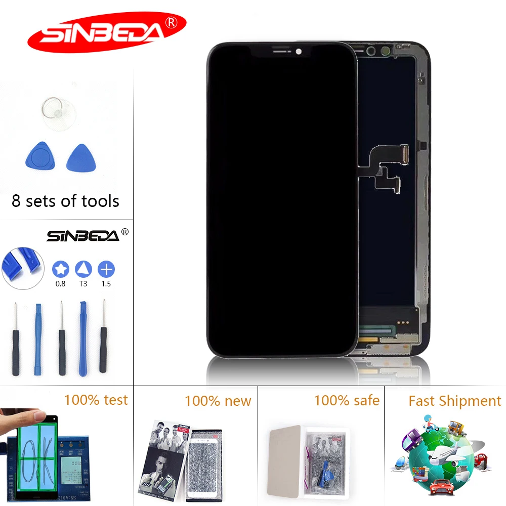 

Sinbeda With 3D Force For iPhone X LCD Display Touch Screen Digitizer Assembly Replacement Display For iPhone X LCD Screen