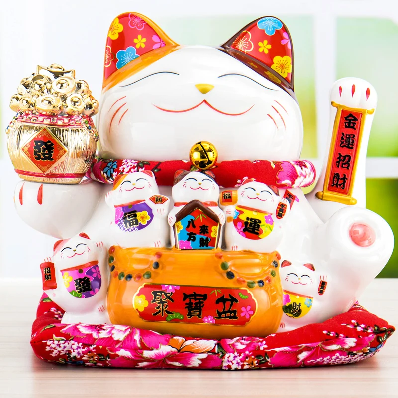 

Hot Selling Newest Electric Shaking Hand Lucky Cat Living Room Ceramic Fortune Cat Bank Shop Gift Maneki Neko Lucky Cat Wealth